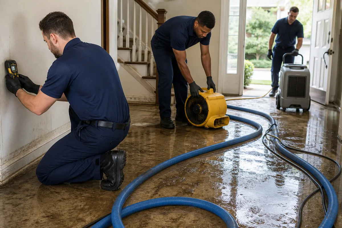 Floodline Restoration Co. crew at work in Englewood, NJ